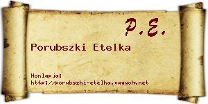 Porubszki Etelka névjegykártya